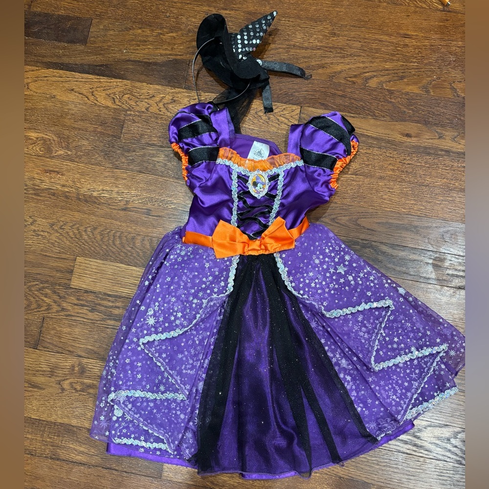 Purple and Orange Disney Minnie Mouse Witch Costume for Kids size US 4
